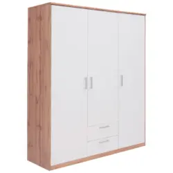 Dreht&uuml;renschrank in Wei&szlig;, Eiche Wotan