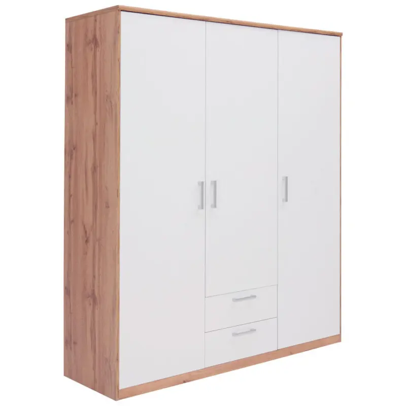 Dreht&uuml;renschrank in Wei&szlig;, Eiche Wotan