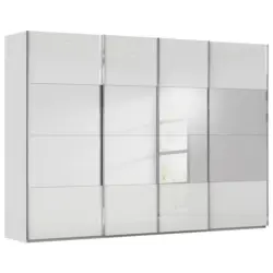 Schwebet&uuml;renschrank in Wei&szlig;, Seidengrau