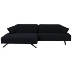 Ecksofa in Struktur Dunkelblau 165/276 cm