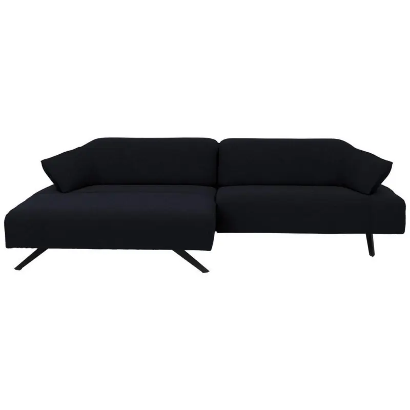 Ecksofa in Struktur Dunkelblau 165/276 cm