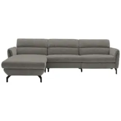 Ecksofa in Chenille Greige 187/299 cm
