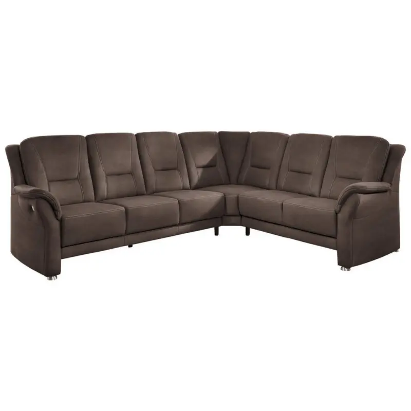 Ecksofa in Mikrofaser Graubraun 275/223 cm