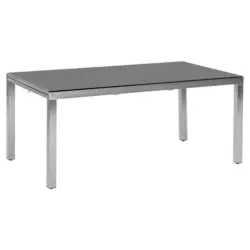 Gartentisch Metall Grau, Silberfarben rechteckig