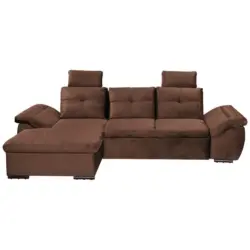 Ecksofa in Mikrovelours Kupferfarben