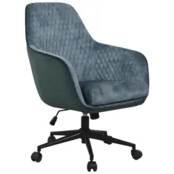 Drehstuhl in Samt Gr&uuml;n, Petrol