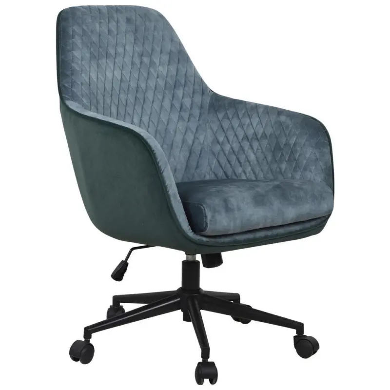 Drehstuhl in Samt Gr&uuml;n, Petrol