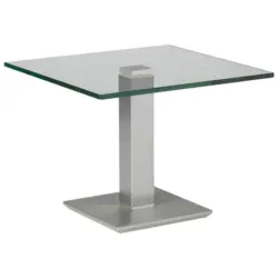 Beistelltisch in Metall, Glas 60/60/46-65 cm