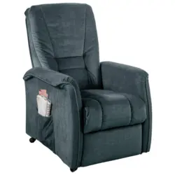 Fernsehsessel in Velours Dunkelblau