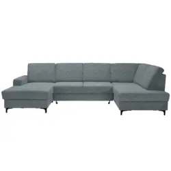 Wohnlandschaft in Webstoff Grau