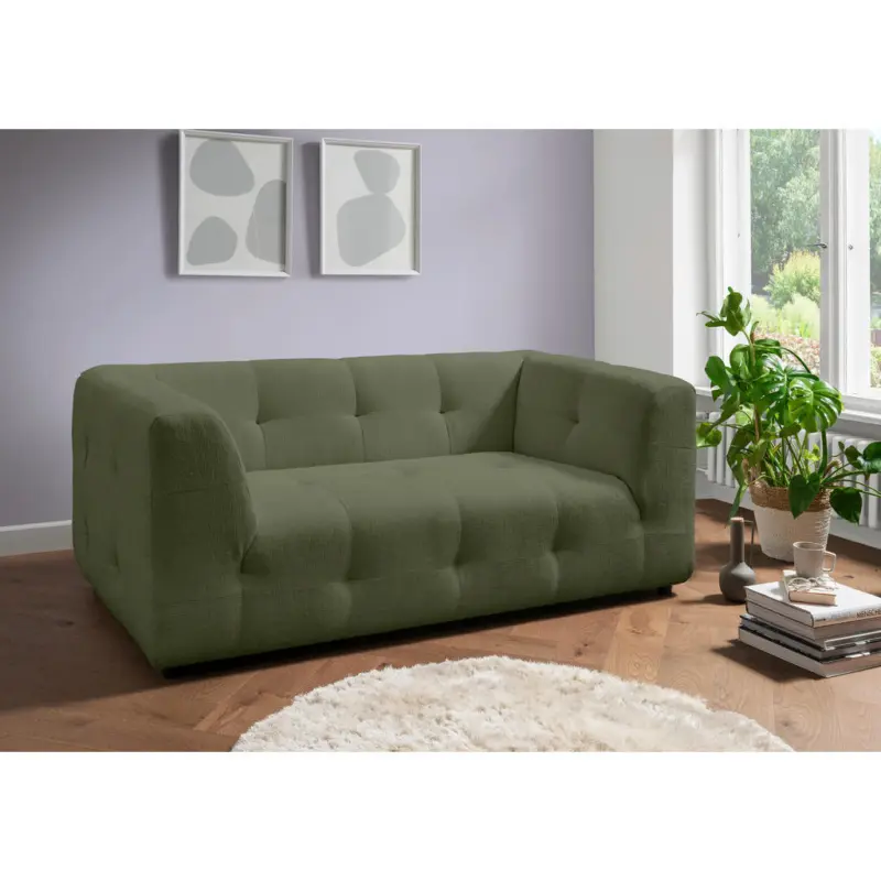 2-Sitzer-Sofa in Mikrofaser Gr&uuml;n