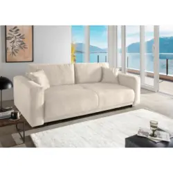 Schlafsofa in Velours Creme