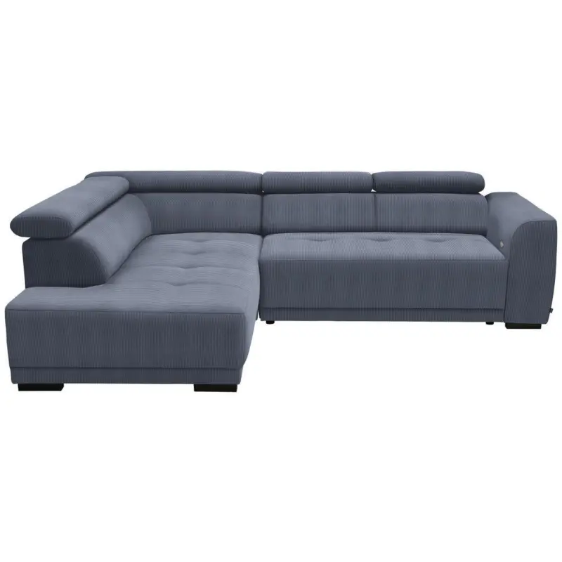 Ecksofa in Feincord Blaugrau 205/284 cm