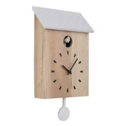 Wanduhr Clocky Braun, Schwarz, Wei&szlig;