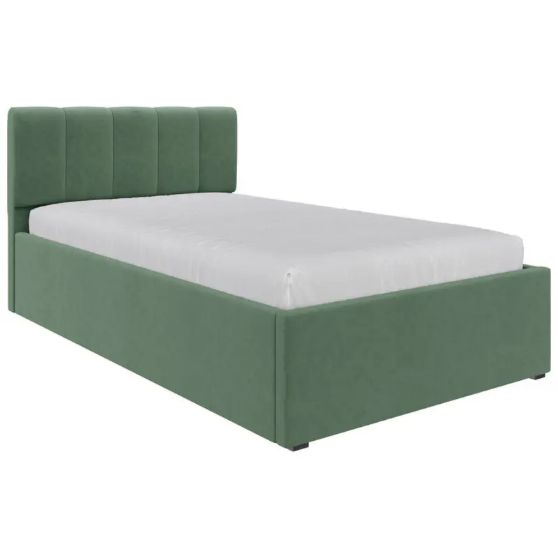 Polsterbett Lattenrost, Bettkasten Salbeigr&uuml;n 120/200 cm