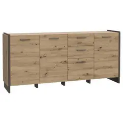 Sideboard Grau, Eiche Artisan 186,5/86,1/41,3 cm