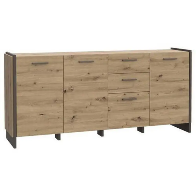 Sideboard Grau, Eiche Artisan 186,5/86,1/41,3 cm