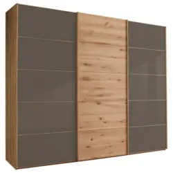 Schwebet&uuml;renschrank in Dunkelbraun, Eiche Bianco