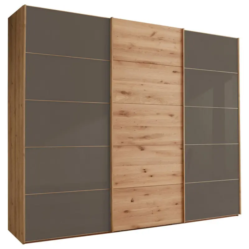 Schwebet&uuml;renschrank in Dunkelbraun, Eiche Bianco