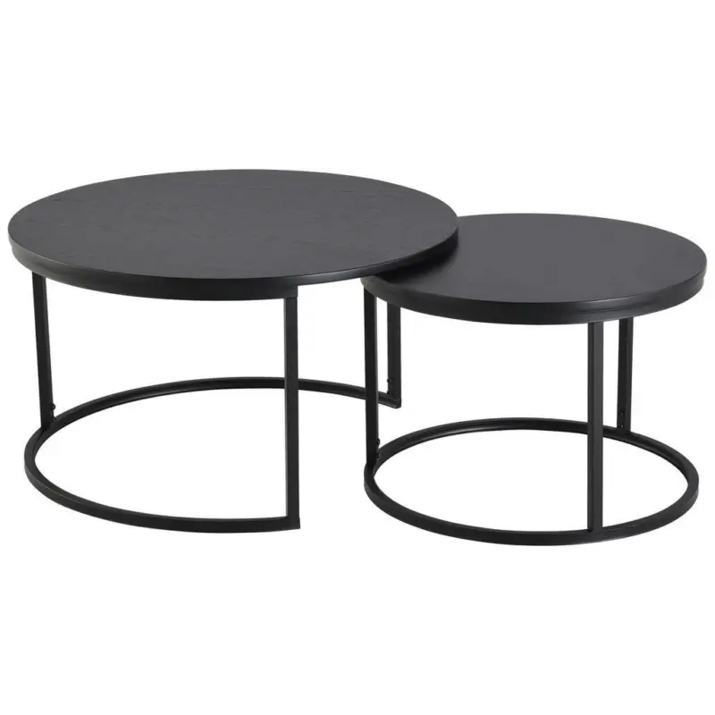 Couchtischset in Metall, Holzwerkstoff 80/60/45/42/80/60 cm