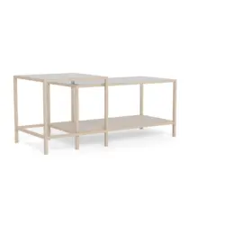 Couchtisch in Metall, Glas, Holzwerkstoff 90/50/50 cm