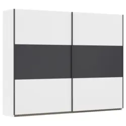 Schwebet&uuml;renschrank in Grau, Wei&szlig;