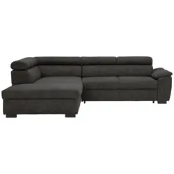 Ecksofa in Lederlook Anthrazit 230/263 cm