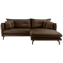 Ecksofa in Lederlook Braun 255/180 cm