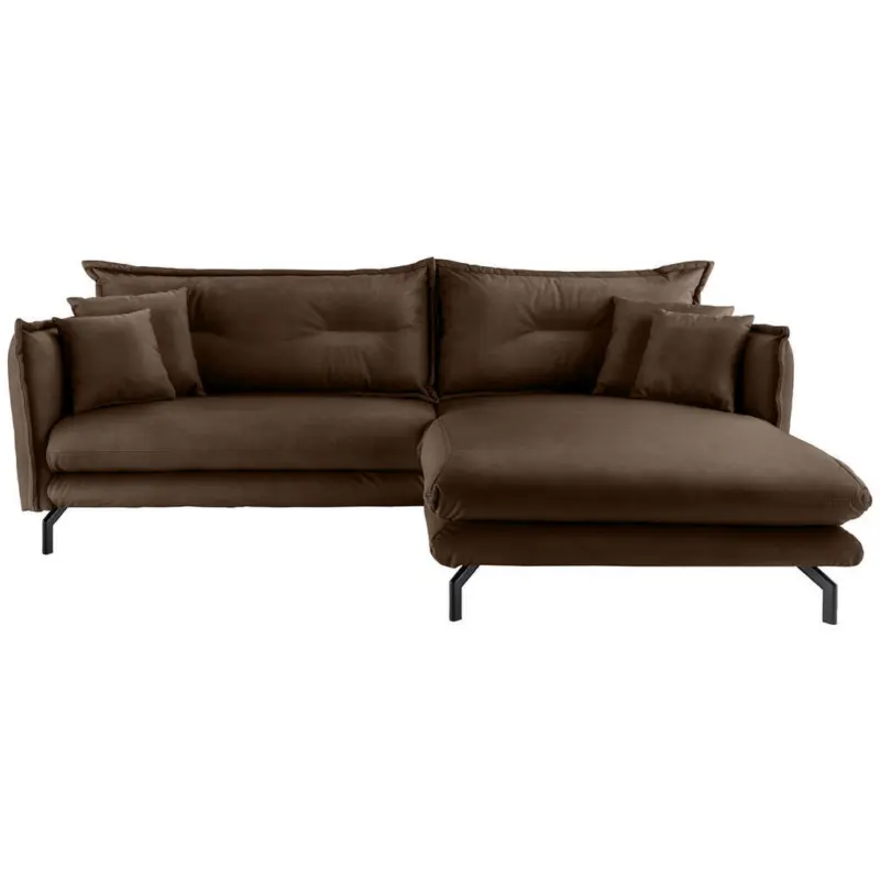 Ecksofa in Lederlook Braun 255/180 cm