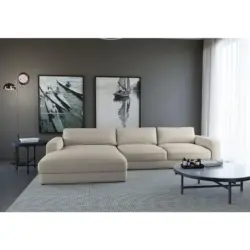 Ecksofa in Cord Grau