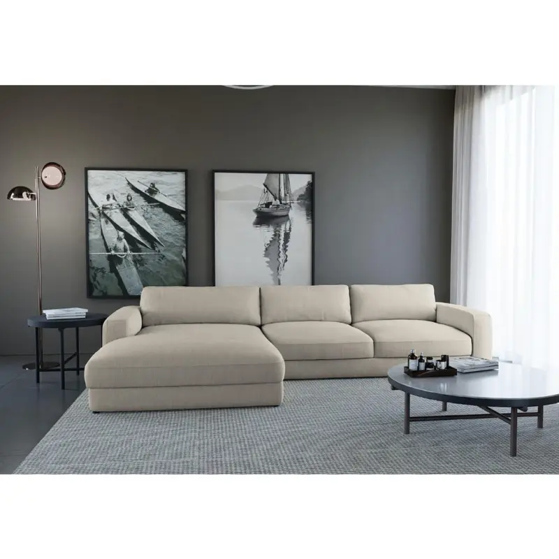 Ecksofa in Cord Grau