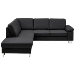 Ecksofa in Echtleder Anthrazit 235/248 cm