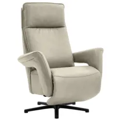 Relaxsessel in Leder Ecru