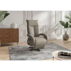 Sessel in Echtleder Grau