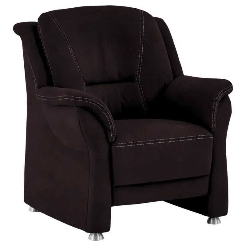 Sessel in Mikrofaser Dunkelbraun