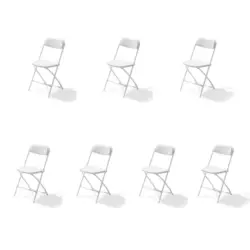 Gartenklappsessel-Set in Metall, Kunststoff Wei&szlig;