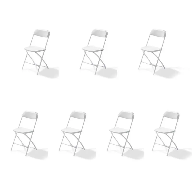 Gartenklappsessel-Set in Metall, Kunststoff Wei&szlig;