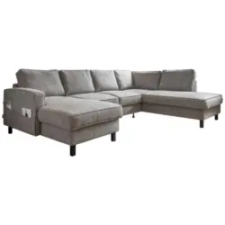 Wohnlandschaft in Struktur Grau