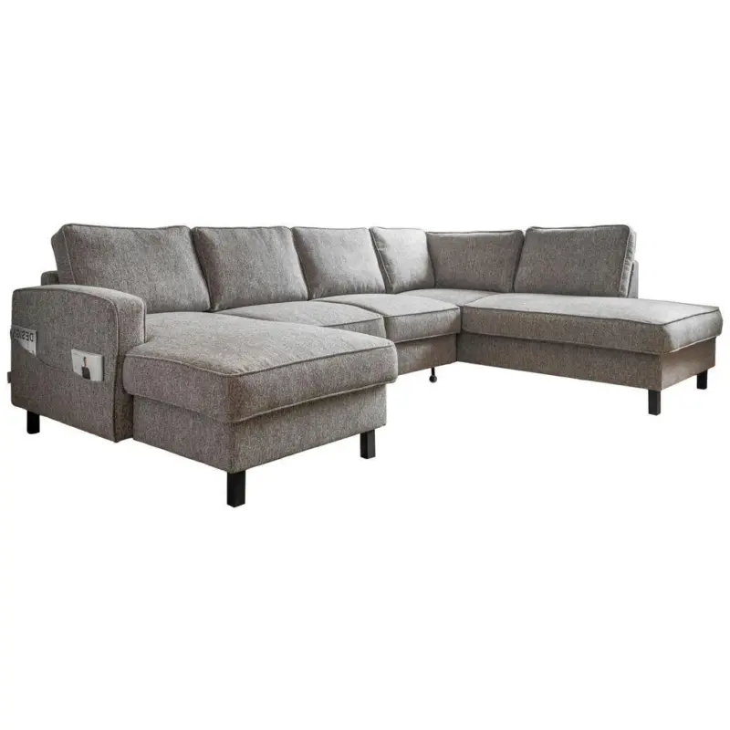 Wohnlandschaft in Struktur Grau