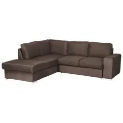 Ecksofa in Mikrofaser Taupe 213/248 cm