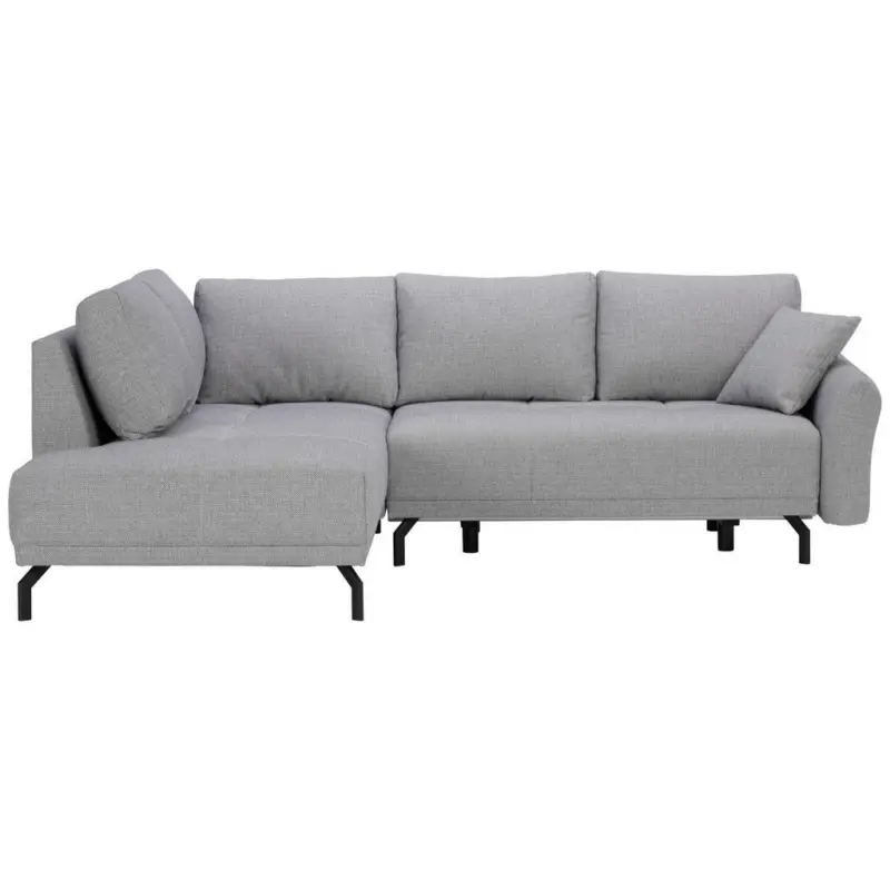 Ecksofa in Webstoff Grau 191/250 cm