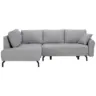 Ecksofa in Webstoff Grau 191/250 cm