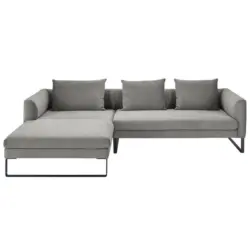 Ecksofa in Cord Dunkelgrau 178/284 cm
