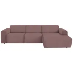 Ecksofa in Feincord Dunkelrosa 301/177 cm