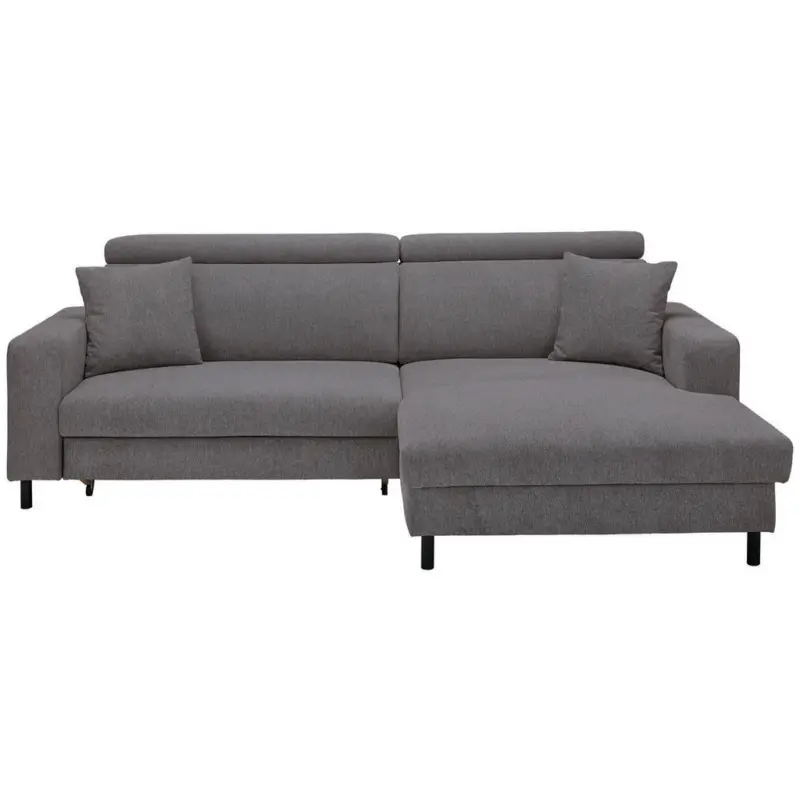 Ecksofa in Flachgewebe Anthrazit 262/166 cm