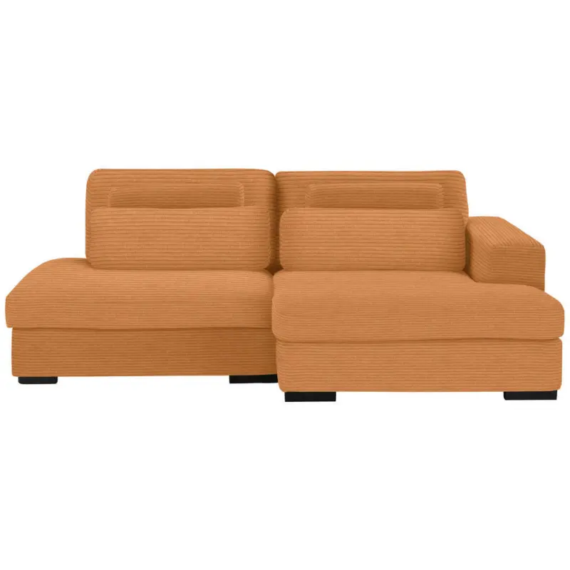Ecksofa in Cord Rostfarben