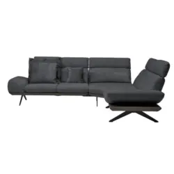 Ecksofa in Flachgewebe Graublau 270/239 cm