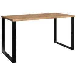 Schreibtisch 140/70/75 cm in Graphitfarben, Plankeneiche