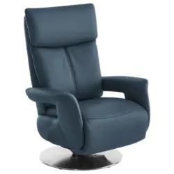 Relaxsessel in Leder Blau