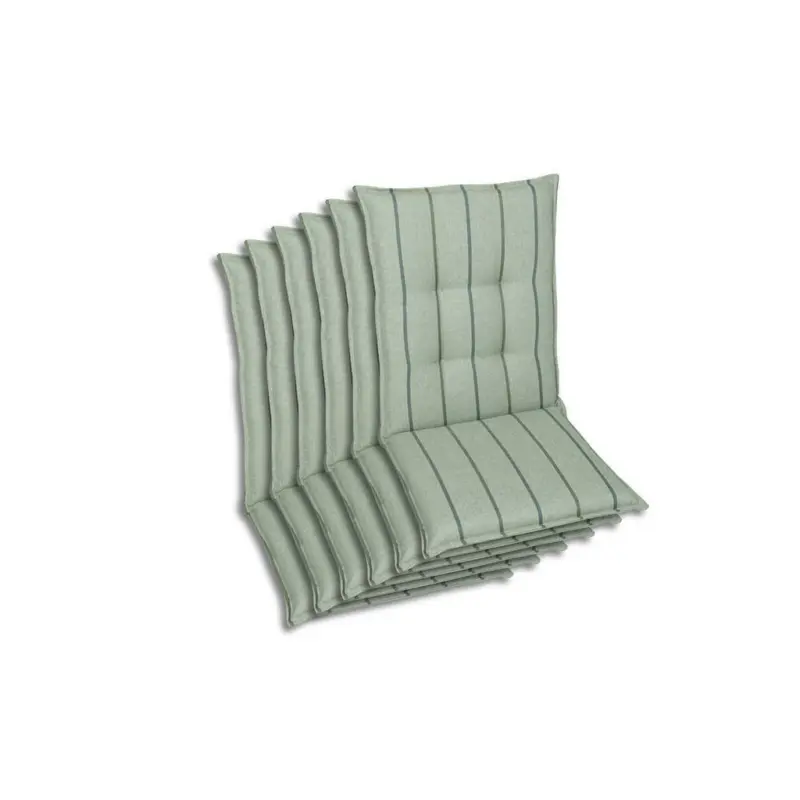 Sesselauflagenset in Hellgr&uuml;n Streifen